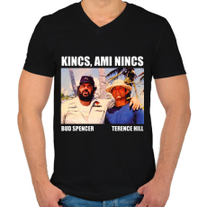 PRINTFASHION Bud Spencer és Terence Hill - Férfi V-nyakú póló - Fekete
