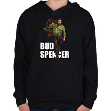 PRINTFASHION Bud Spencer - Gyerek kapucnis pulóver - Fekete gyerek pulóver, kardigán