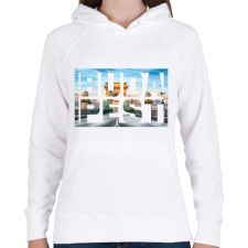 PRINTFASHION Budapest 2 - Női kapucnis pulóver - Fehér női pulóver, kardigán