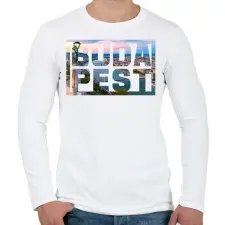 PRINTFASHION Budapest 4 - Férfi hosszú ujjú póló - Fehér férfi póló