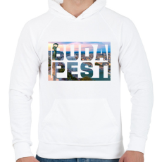 PRINTFASHION Budapest 4 - Férfi kapucnis pulóver - Fehér