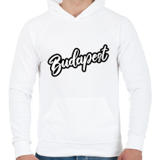 PRINTFASHION Budapest felirat póló - Férfi kapucnis pulóver - Fehér