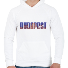 PRINTFASHION Budapest - Férfi kapucnis pulóver - Fehér férfi pulóver, kardigán