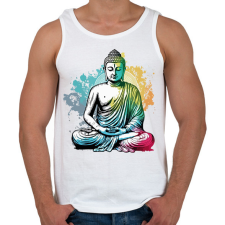 PRINTFASHION Buddha  - Férfi atléta - Fehér atléta, trikó