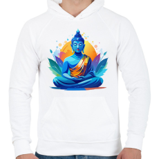 PRINTFASHION Buddha  - Férfi kapucnis pulóver - Fehér