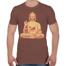 PRINTFASHION Buddha - Férfi póló - Mogyoróbarna férfi póló