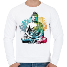 PRINTFASHION Buddha - Férfi pulóver - Fehér férfi pulóver, kardigán