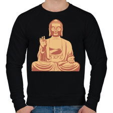 PRINTFASHION Buddha - Férfi pulóver - Fekete férfi pulóver, kardigán