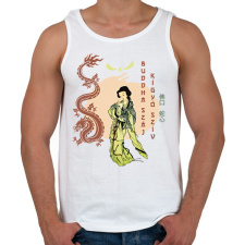 PRINTFASHION Buddha száj, kígyó szív - Férfi atléta - Fehér atléta, trikó