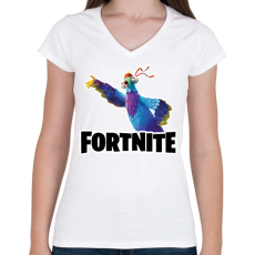 PRINTFASHION Budge - fortnite - Női V-nyakú póló - Fehér