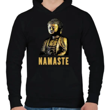 PRINTFASHION BUDHA2 - Férfi kapucnis pulóver - Fekete férfi pulóver, kardigán