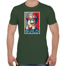 PRINTFASHION Build it! - Férfi póló - Katonazöld férfi póló