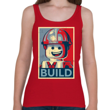 PRINTFASHION Build it! - Női atléta - Cseresznyepiros női trikó