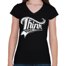PRINTFASHION Buja gondolatok - Női V-nyakú póló - Fekete női póló