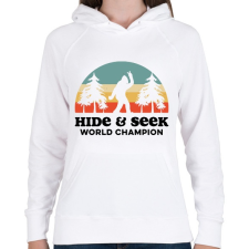 PRINTFASHION Bújócska győztes - Női kapucnis pulóver - Fehér női pulóver, kardigán