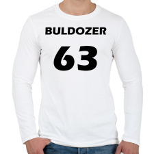 PRINTFASHION BULDOZER 63 Fekete - Férfi hosszú ujjú póló - Fehér férfi póló