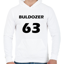 PRINTFASHION BULDOZER 63 Fekete - Férfi kapucnis pulóver - Fehér férfi pulóver, kardigán