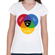 PRINTFASHION Buli, U.V., Alvás - Elégséges - Női V-nyakú póló - Fehér női póló