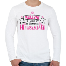 PRINTFASHION Bulizni jöttem - Csapat (black) - Férfi hosszú ujjú póló - Fehér