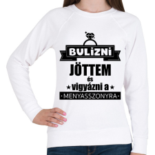 PRINTFASHION Bulizni jöttem és vigyázni a menyasszonyra - Női pulóver - Fehér női pulóver, kardigán