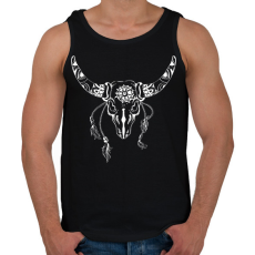 PRINTFASHION bull skull - Férfi atléta - Fekete