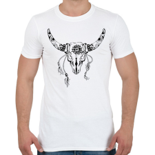 PRINTFASHION bull skull - Férfi póló - Fehér férfi póló