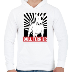 PRINTFASHION Bull Terrier - Férfi kapucnis pulóver - Fehér