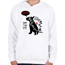PRINTFASHION bull terrier love - Gyerek kapucnis pulóver - Fehér gyerek pulóver, kardigán