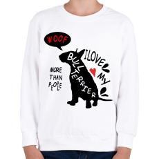 PRINTFASHION bull terrier love - Gyerek pulóver - Fehér