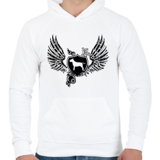 PRINTFASHION Bull terrier wings - Férfi kapucnis pulóver - Fehér