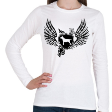 PRINTFASHION Bull terrier wings - Női hosszú ujjú póló - Fehér női póló