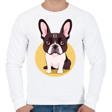 PRINTFASHION bulldog - Férfi pulóver - Fehér férfi pulóver, kardigán
