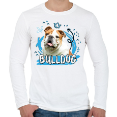 PRINTFASHION Bulldog firka - Férfi hosszú ujjú póló - Fehér