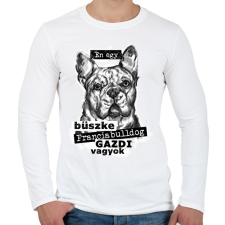 PRINTFASHION Bulldog gazdi - Férfi hosszú ujjú póló - Fehér férfi póló