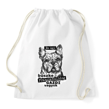 PRINTFASHION Bulldog gazdi - Sportzsák, Tornazsák - Fehér tornazsák