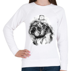 PRINTFASHION bulldog kalappal - Női pulóver - Fehér