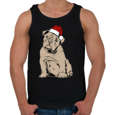 PRINTFASHION Bulldog karácsony - Férfi atléta - Fekete atléta, trikó