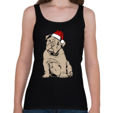PRINTFASHION Bulldog karácsony - Női atléta - Fekete női trikó