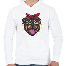 PRINTFASHION Bulldog - rockabilly - Férfi kapucnis pulóver - Fehér