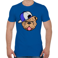 PRINTFASHION Bulldog sapiban - Férfi póló - Királykék férfi póló