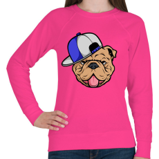 PRINTFASHION Bulldog sapiban - Női pulóver - Fukszia