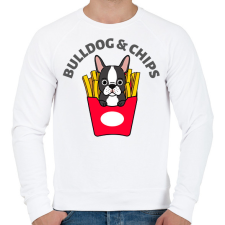 PRINTFASHION BULLDOGCHIPS - Férfi pulóver - Fehér férfi pulóver, kardigán