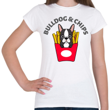 PRINTFASHION BULLDOGCHIPS - Női póló - Fehér női póló