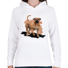 PRINTFASHION Bullmastiff - Női kapucnis pulóver - Fehér női pulóver, kardigán