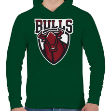 PRINTFASHION Bulls - Férfi kapucnis pulóver - Sötétzöld