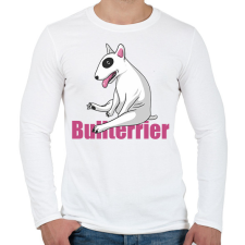 PRINTFASHION Bullterrier - Férfi hosszú ujjú póló - Fehér férfi póló