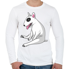 PRINTFASHION Bullterrier kutya - Férfi hosszú ujjú póló - Fehér férfi póló
