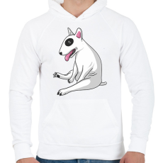 PRINTFASHION Bullterrier kutya - Férfi kapucnis pulóver - Fehér