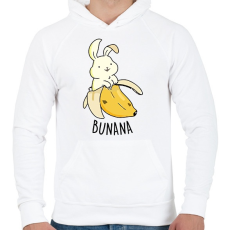 PRINTFASHION Bunana - Férfi kapucnis pulóver - Fehér