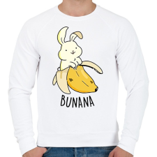 PRINTFASHION Bunana - Férfi pulóver - Fehér férfi pulóver, kardigán